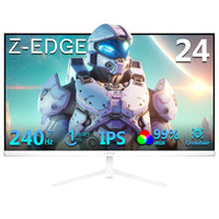 Z-EDGE UG24PJ 24" 240Hz Gaming Monitor - White Monitor