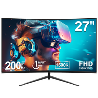 Refurbished: Z-EDGE 27” 200Hz Curved Gaming Monitor 1ms Full HD 1080P HDMI & DP Port Support Universal Mount