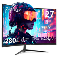 Z-EDGE 27-inch Curved Gaming Monitor 16:9 1920x1080 280Hz 1ms Frameless LED Gaming Monitor, UG27P, DP HDMI