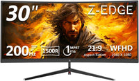 Monitor de juegos curvo WFHD ultraancho de 30" y 200 Hz Z-EDGE UG30