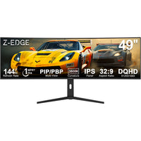Z-EDGE UG49W 49" 144Hz 32:9 DQHD IPS Curved Gaming Monitor, 5120x1440 Dual QHD, IPS Panel