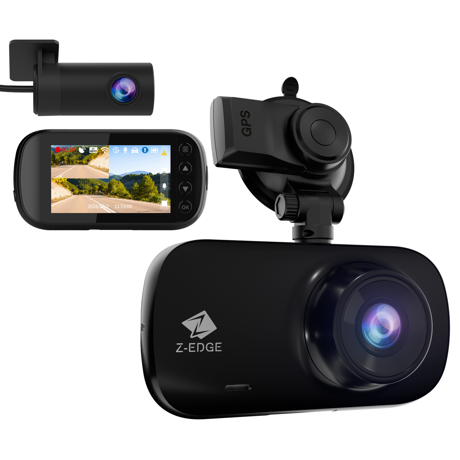 クリアファイル camera-mama Z-EDGE Z3D 2560x1440P 2K QHD, Front and Rear Dash Cam with