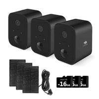 Câmara Inteligente Sem Fios SW03 com Painel Solar, Inclui cartão SD de 16G, 3 unidades