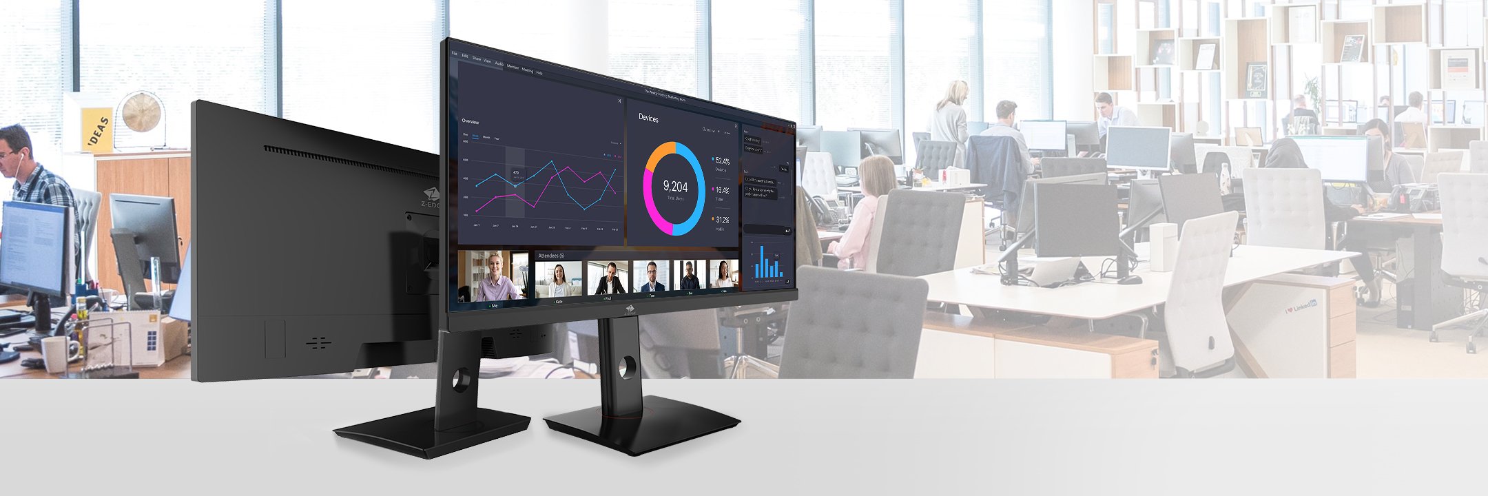Z-Edge IPS LED Monitor Full HD Frameless Design Eyc-Care Tech – Z-EDGE