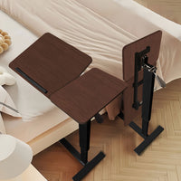 MERAVOM Mobile Rolling Laptop Stand Tilting Overbed Desks with Wheels, Height Adjustable Tray Table for Laptop Bed Sofa Side Table