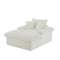 Large Single-Seat Sofa with Ottoman – Modular Design, Removable &amp; Washable Covers, 300 lbs Capacity