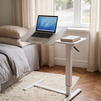 MERAVOM Mobile Rolling Over Bed Laptop Desk with Wheels, Adjustable Height and Tilt for Home