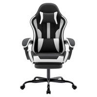 MERAVOM Gaming Chair, Ergonomic Computer Chair with Footrest and Lumbar Support, Height Adjustable Office Chair with 360°-Swivel Seat and Headrest