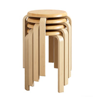 MERAVOM Stackable Bentwood Stool Set of 4/6, 18" Round Stacking Backless Nesting Stools, Anti-Slip Felt Pad,School Chairs, Suitable for classrooms