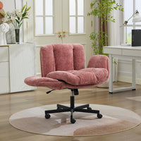 Z-EDGE Modern Chenille Swivel Office Chair, Height Adjustable Task Chair with Convertible Multi-Position Armrests for Home, Study, Vanity