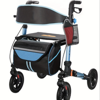 Z-EDGE Rollator Walker for Seniors, Lightweight Foldable All Terrain Rolling Walker with seat, Aluminum Walkers with 8 inch Rubber Wheels, Handles