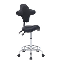 Z-EDGE Saddle Stool Chair with Wheels, Ergonomic Swivel Rolling Height Adjustable for Salon Beauty Clinic Dentist Tattoo Home Office