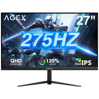 AGEX AG27QS 27" 275Hz 2K IPS LED Gaming Monitor, QHD 2560x1440 HDR FreeSync Support VESA Mount