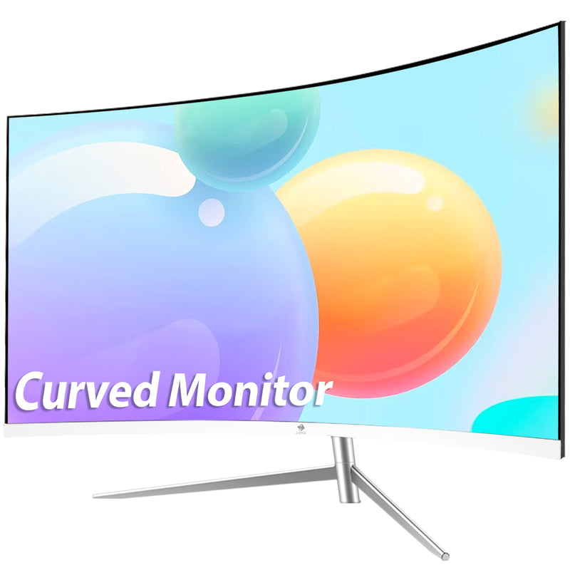 Refurbished: Z-Edge 24 Inch Curved Monitor Full HD 1080P 75Hz 5ms Frameless Design, HDMI VGA Port