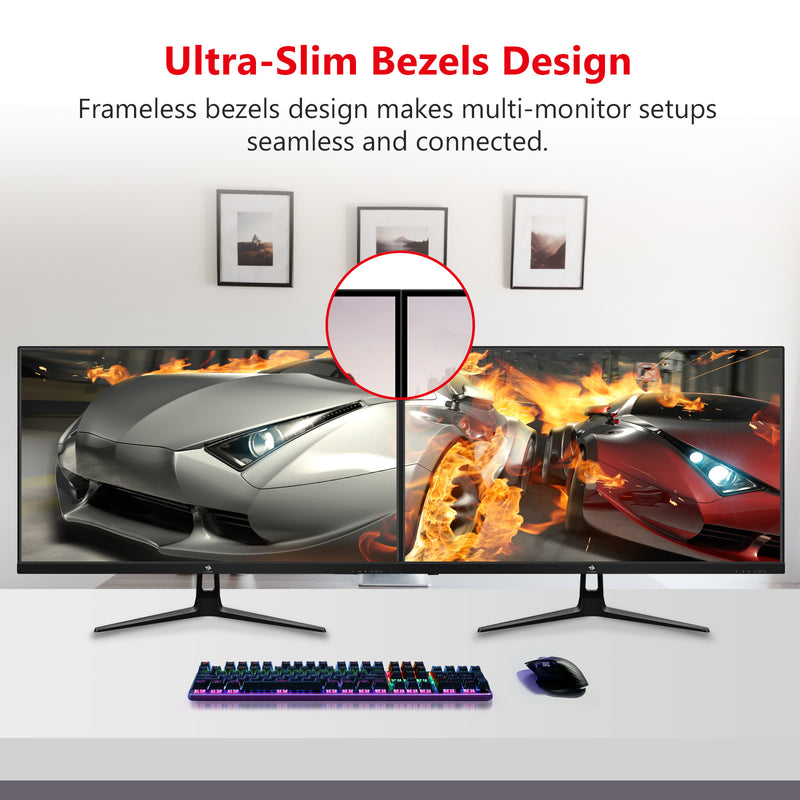 Z-EDGE UG27PJ 27-inch Gaming Monitor 240Hz 1ms IPS 1920x1080 Frameless LED Gaming Monitor, AMD Freesync Premium DisplayPort HDMI, Built-in Speakers