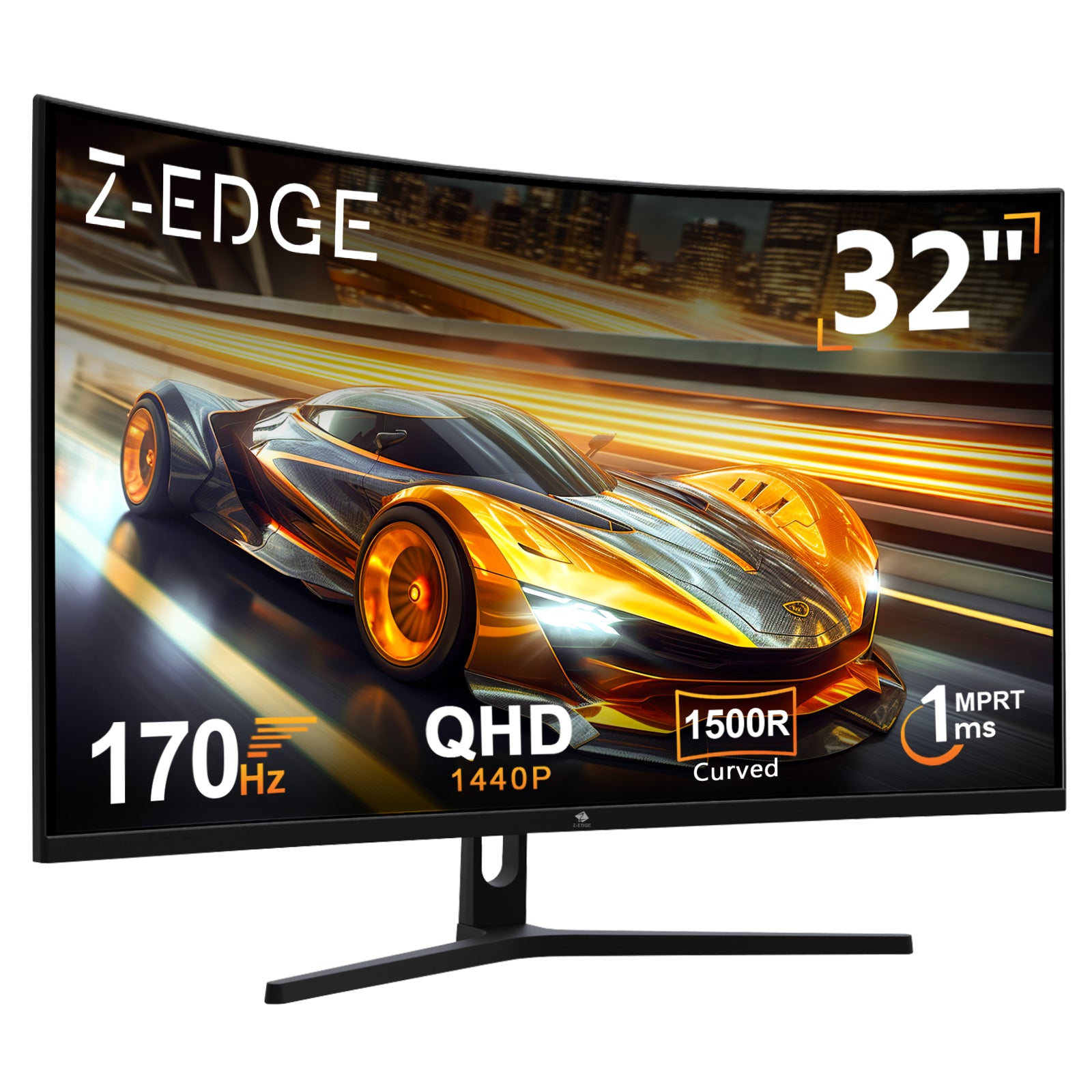 Z-EDGE 32 Inch 180Hz Curved Gaming Monitor, QHD 1440P VA Display, 1ms