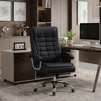 Z-EDGE Executive Office Chair, High Back PU Leather Desk Chair with Spring Seat Cushion, Ergonomic Swivel Computer Chair with Armrest, 350lbs Capacity