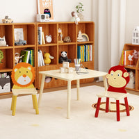 MERAVOM Kids Table and 2 Chairs Set, 3 Pieces Toddler Table and Chair Set, Wooden Activity Play Table Set