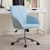 Z-EDGE Velvet Office Desk Chair, Upholstered Home Office Desk Chairs with Adjustable Swivel Wheels, Ergonomic Office Chair for Living Room, Bedroom
