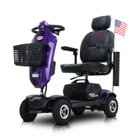 Metro Mobility Elderly Scooter Folding Scooter 4 Wheel Scooter - Dark Purple (MAX Plus)