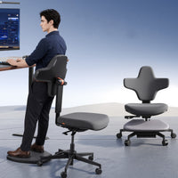 Newtral Standing Desk Chair for Sit-Stand, Standing-Mate Ergonomic Leaning Perch Chair with Anti-Fatigue Mat, Standing Desk Stool, Horse Saddle Chair, Height Adjustable Home Office Posture Seat-Size M/L