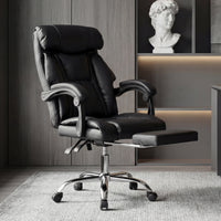 Z-EDGE Office Chair, Adjustable Height Executive Desk Chair with Foot Rest, Comfortable Computer Chair, High Back Reclining Gaming Chair, Black