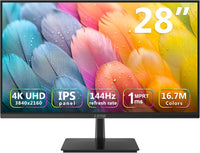 Z-EDGE U28I4K 28" 4K 120Hz IPS UHD 3840x2160 Monitor para el hogar y la oficina para el cuidado de la vista