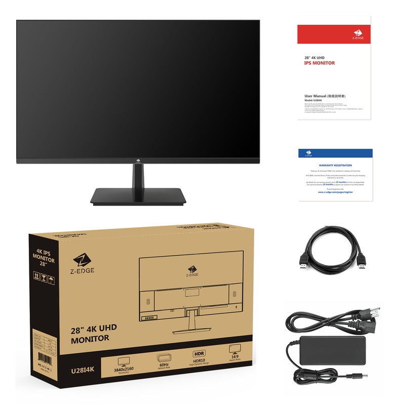 U28I4K 28 Zoll 4K IPS Monitor UHD 3840x2160 60Hz 4ms HDMI DP USB-C Anschluss Eye-Care Tech