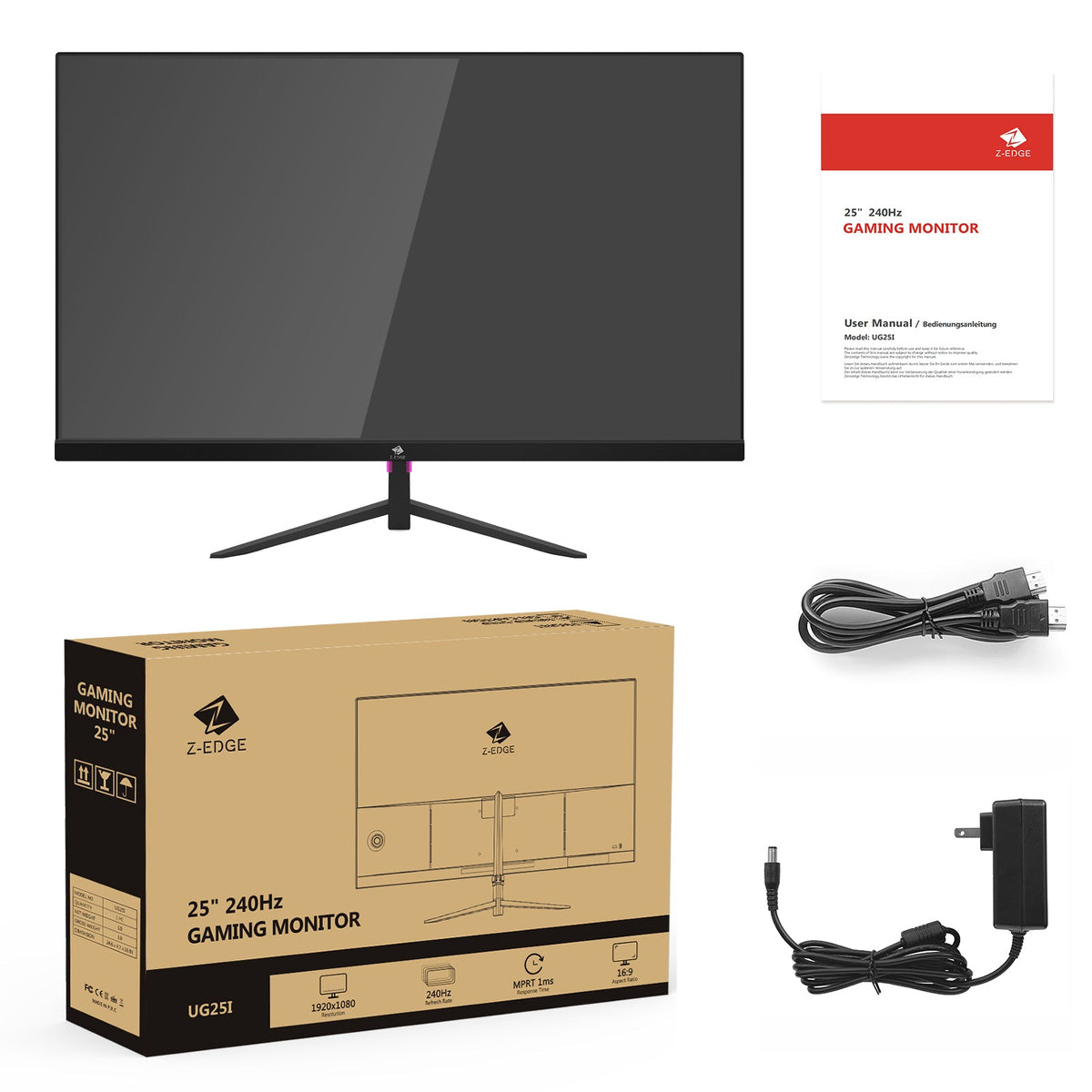 改装済み: Z-EDGE 25 インチ ゲーミング モニター 240Hz フル HD 