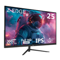 Z-EDGE 25" 300Hz IPS Gaming Monitor, FHD 1920x1080, Flat Panel Gaming Monitor, FreeSync