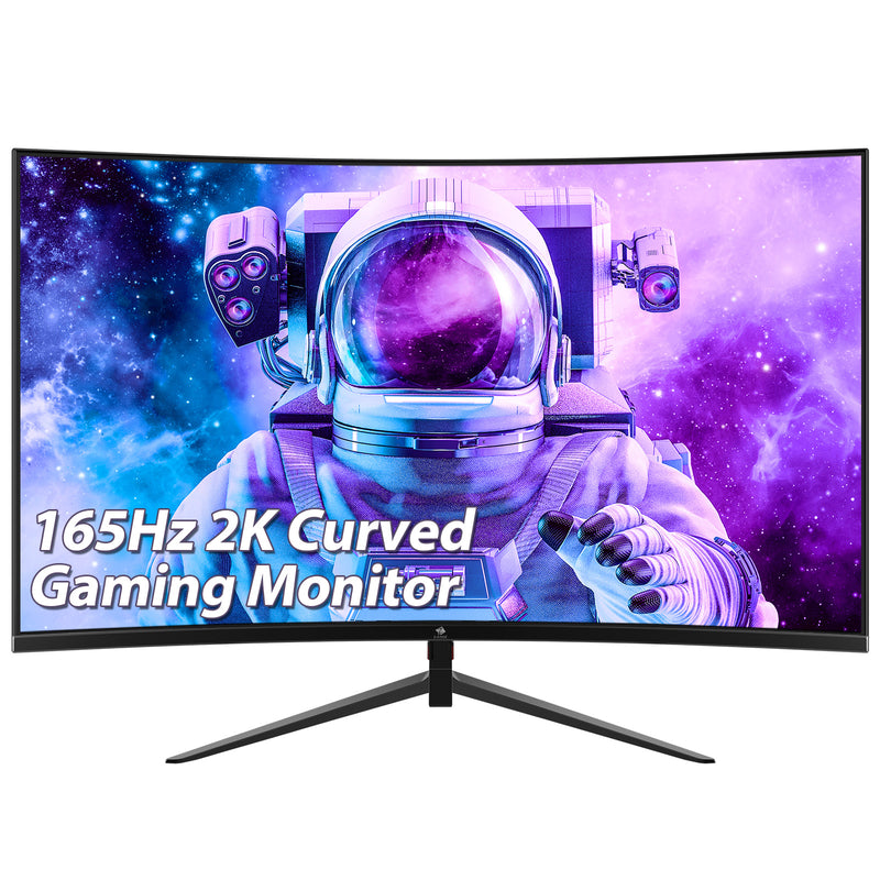 Z-EDGE UG27Q 27" Curved Gaming Monitor 165Hz(DP) 144Hz(HDMI) 1ms 2K Resolution 2560x1440 Frameless LED Gaming Monitor Support Wall Mount