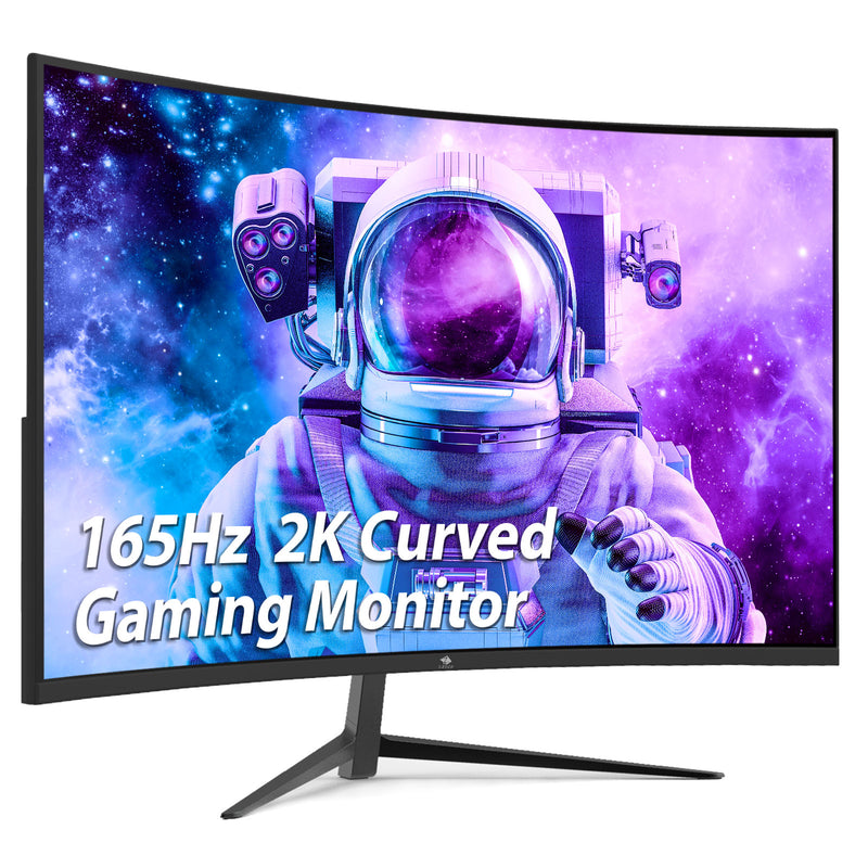 Z-EDGE UG27Q 27" Curved Gaming Monitor 165Hz(DP) 144Hz(HDMI) 1ms 2K Resolution 2560x1440 Frameless LED Gaming Monitor Support Wall Mount