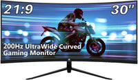 Z-EDGE 30 inch UWFHD 2560 x 1080 21:9 Ultra Wide 200 Hz 1 ms 1500R Curved Gaming Monitor, PIP / PBP, HDMI x 2, DP x 2, Support Universal Mount