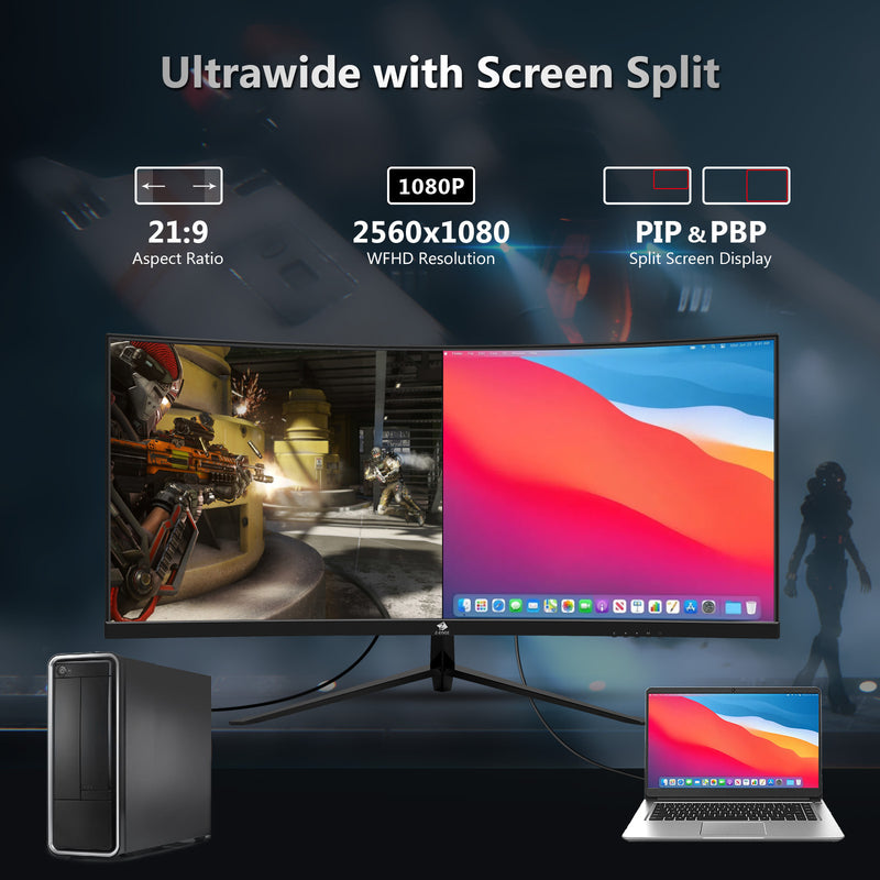 UG30 30 Zoll Curved Gaming Monitor 200Hz 1ms WFHD 21:9 Ultrawide-Bildschirm