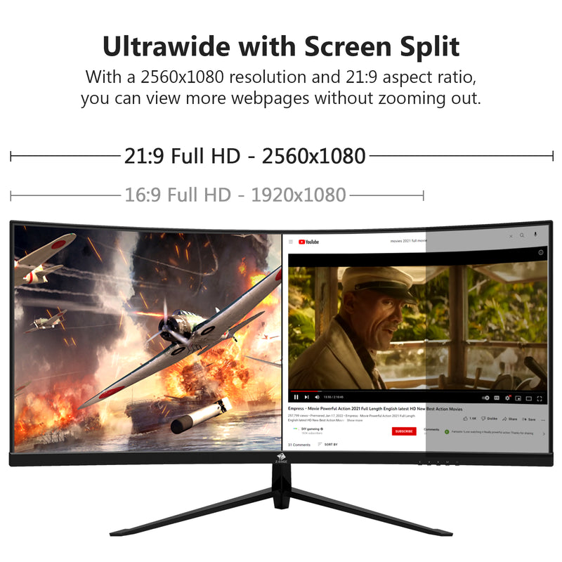 UG30 30 Zoll Curved Gaming Monitor 200Hz 1ms WFHD 21:9 Ultrawide-Bildschirm