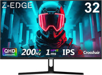 Z-EDGE 32 Zoll Curved Gaming Monitor, 16:9 QHD 2K 2560x1440 170/144Hz 1ms rahmenloser LED Gaming Monitor, AMD Freesync Premium Display Port HDMI