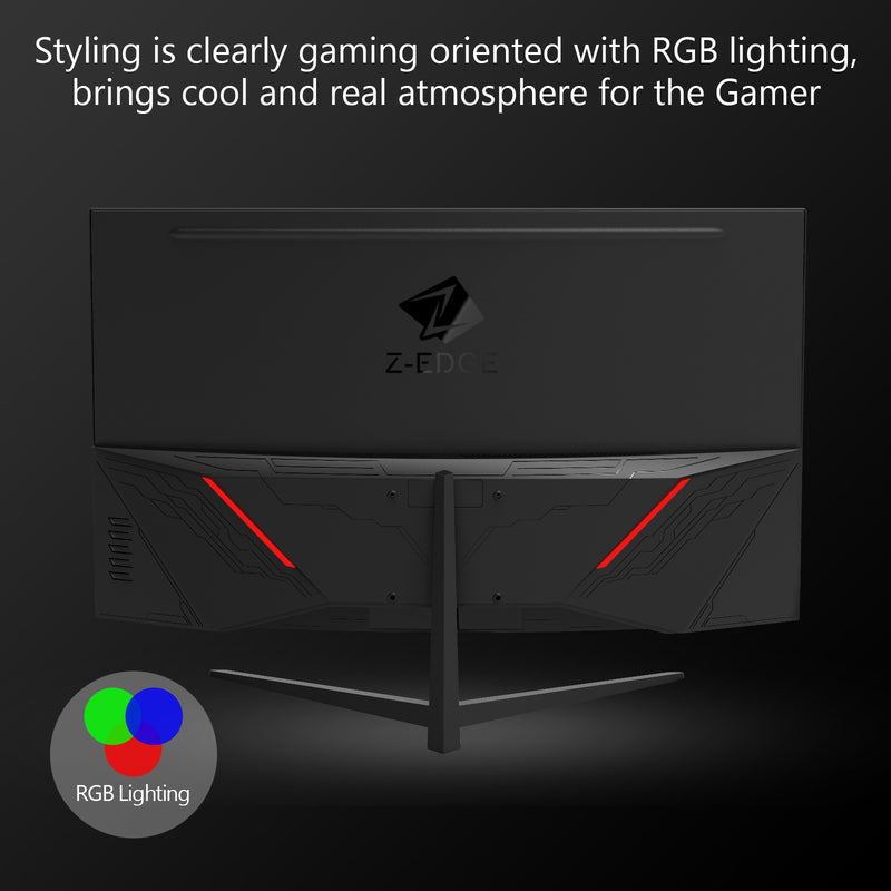 Generalüberholt: Z-Edge 32-Zoll 1500R gebogener Gaming-Monitor, 180 Hz, 1 ms, Full-HD-Unterstützung, Wandmontage