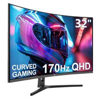 Z-EDGE 32" 2560 x 1440 QHD 170Hz 1ms 2K Curved Gaming Monitor, HDMI x 2, DP x 2, Support Universal Mount