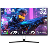 Z-EDGE 32 inch 200Hz IPS Gaming Monitor, 16:9 QHD 2K 2560x1440 1ms Frameless LED Gaming Monitor, DP HDMI