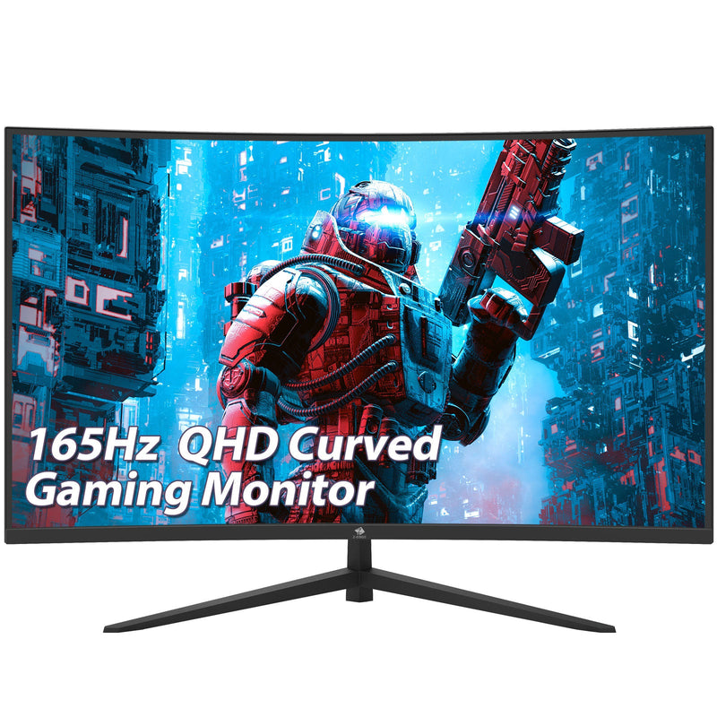 Refurbished: Z-EDGE UG32 32" 2K QHD Curved Gaming Monitor, 165Hz 1ms, 1500R Curvature, 2560x1440 16:9 Frameless Design, DisplayPort & HDMI Port