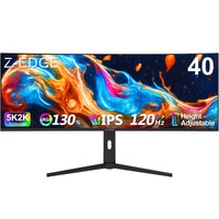 Z-EDGE 40" 120Hz 5K2K 5120x2160 Ultrawide 2500R Curved Gaming IPS Monitor, 1ms Response Time FreeSync HDR Built-in Speaker HDMI x2 and DP x2 Ports