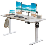 MERAVOM 63"×30" Height Adjustable Electric Standing Desk, Stand Up office Desk, Home Office Computer Desk with 4 Memory Presets, Stable Steel Frame