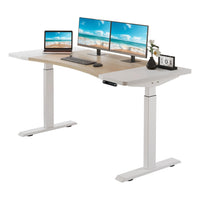 MERAVOM 63"×30" Dual Motor Curve Design Height Adjustable Electric Standing Desk Height Stand Up Computer Desk, Sit and Stand Home Office Desk