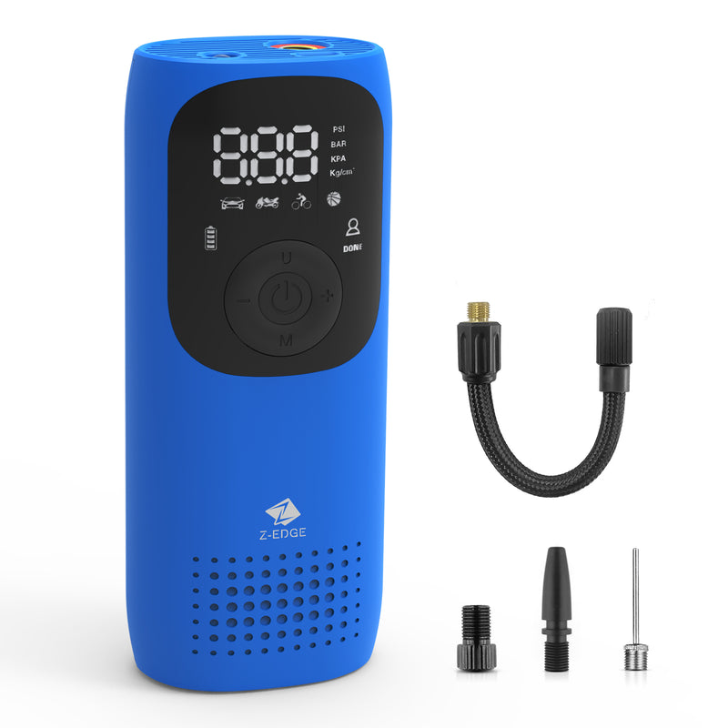 ZAI02 Portable 150PSI Air Inflator, Air Compressor Inflater, with Digital Pressure-blue