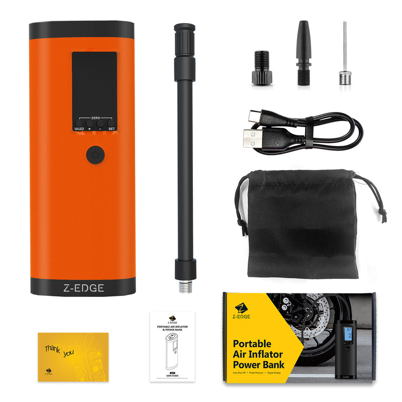 ZAI03 Portable Power Bank & 150PSI Air Inflator with Carrying Pouch