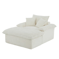 Large Single-Seat Sofa with Ottoman – Modular Design, Removable &amp; Washable Covers, 300 lbs Capacity