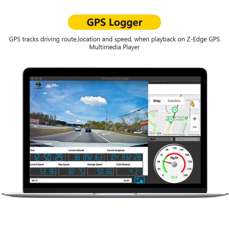 F400G GPS ダッシュカム 2.4" LCD スクリーン 2560x1440 解像度