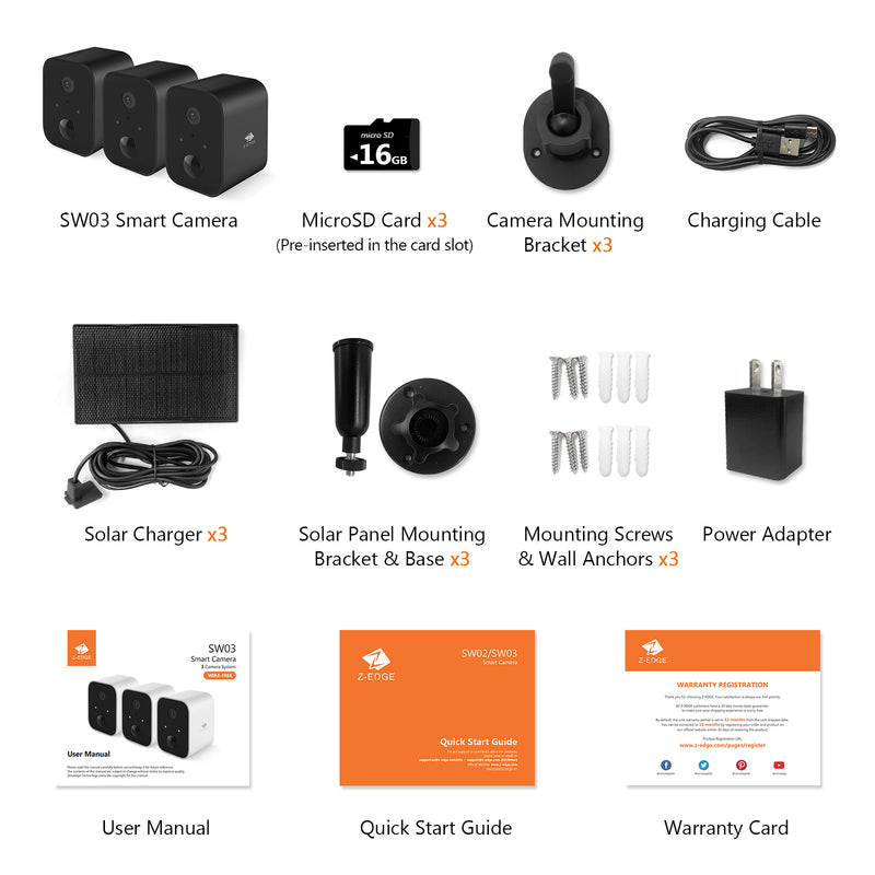 SW03 Wireless Smart Camera with Solar Panel