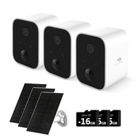 Câmara Inteligente Sem Fios SW03 com Painel Solar, Inclui cartão SD de 16G, 3 unidades
