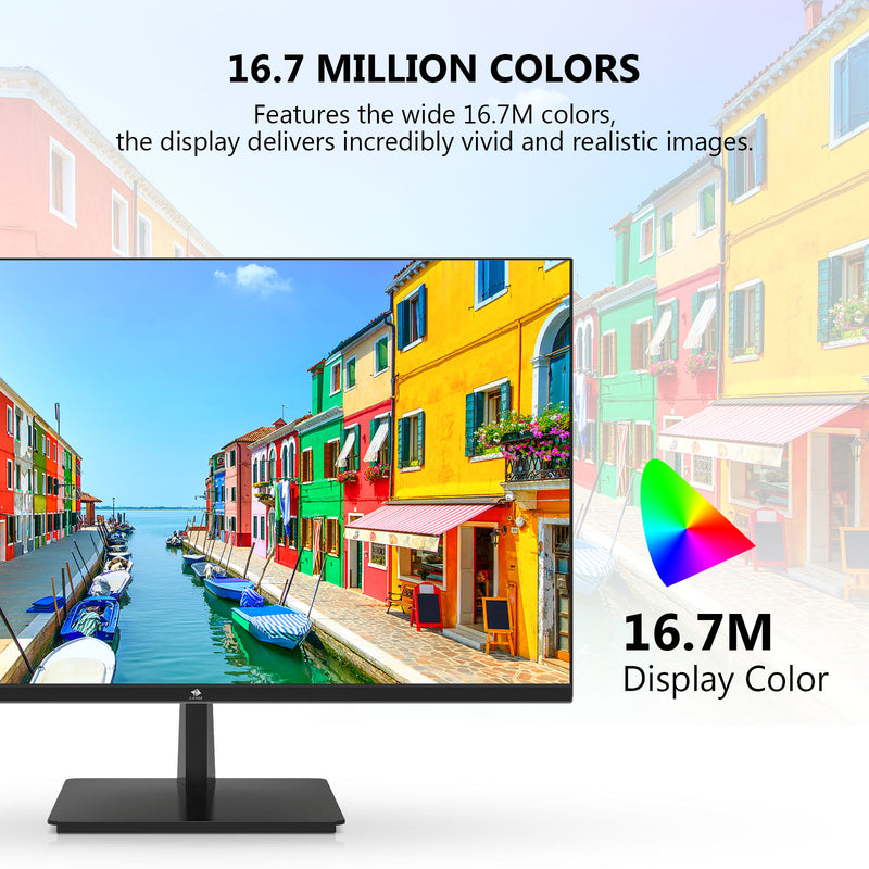 Z-EDGE U24I 24-inch IPS Monitor FHD 75Hz, 16.7M Display Color, Frameless Design Eye-Care Tech